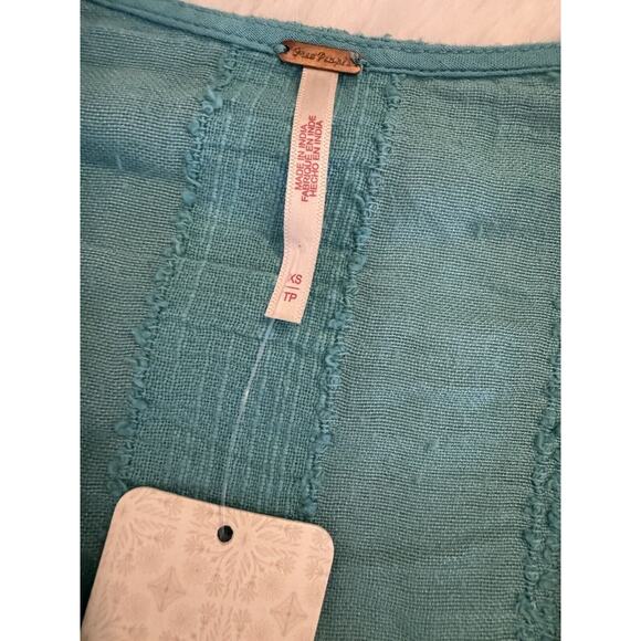Free People Tunic Top Womens XS Turquoise Blue NWT - Picture 9 of 10